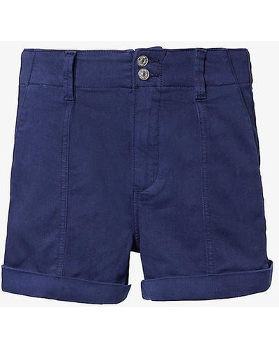 PAIGE Brooklyn Brand-patch Stretch-denim Shorts - Blue