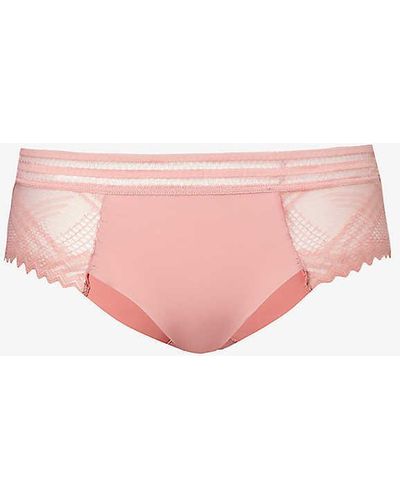 Passionata Rodeo Mid-rise Stretch-lace Briefs - Pink