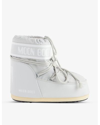 Moon Boot Icon Low Lace-up Shell Boots - Gray