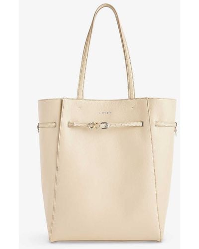 Givenchy Voyou Medium Leather Tote Bag - Natural