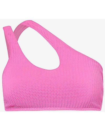 Seafolly Sea Dive Asymmetric-neck Bikini Top - Pink