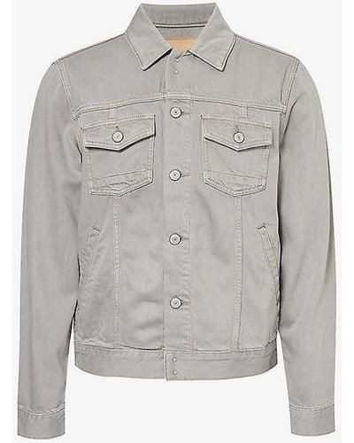 PAIGE Scout Patch-pocket Denim-blend Jacket - Grey