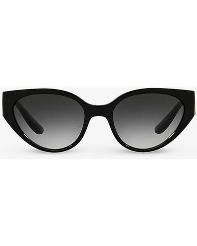 Dolce & Gabbana Dg6146 Logo-plaque Acetate Sunglasses - Black