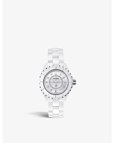 Chanel H2422 J12 Ceramic, Stainless-steel, Mother-of-pearl And 0.04ct Diamond Quartz Watch - White