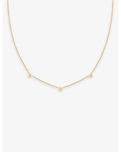 Astrid & Miyu Heart Charm 18ct Yellow Gold-plated Sterling-silver And Cubic Zirconia Necklace - Metallic