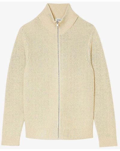 Sandro High-neck Zip-up Wool-blend Cardigan X - White