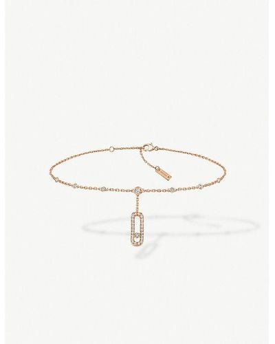 Messika Move Uno 18ct Rose-gold And Diamond Anklet - Natural