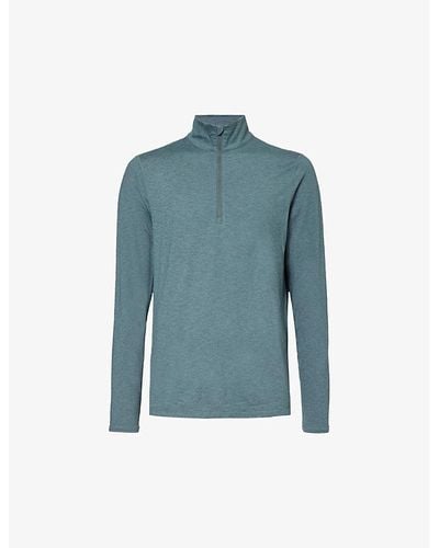 Vuori Ease Half-zip Relaxed-fit Stretch-woven Sweatshirt - Blue