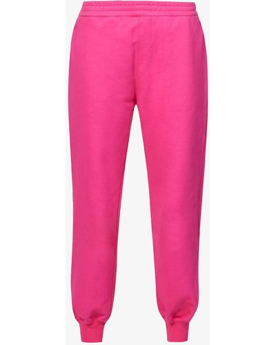 Alexander McQueen Graffiti Slim-fit High-rise Cotton-jersey jogging Bottoms - Pink