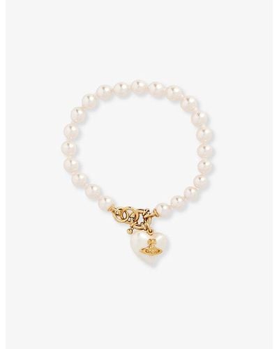 Vivienne Westwood Sheryl Brass And Faux-pearl Bracelet - White