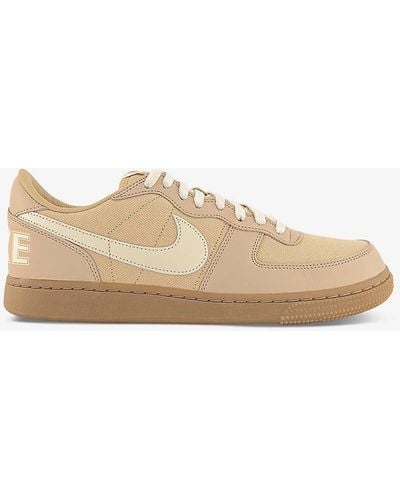 Nike Terminator Low Leather And Woven Low-top Trainers - Natural