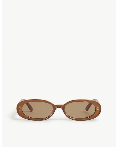 Le Specs Outta Love Oval-frame Polycarbonate Sunglasses - White