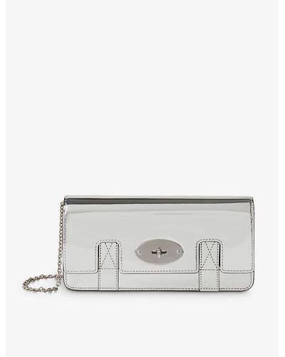 Mulberry East West Bayswater Leather Clutch Bag - Gray