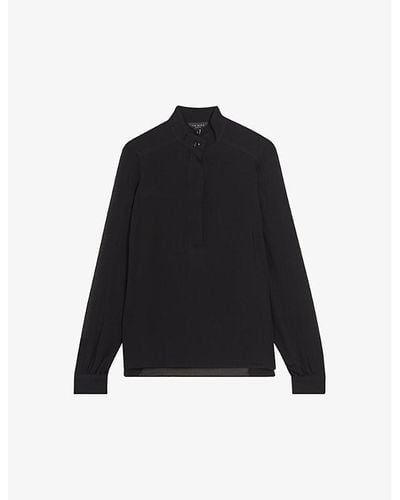 Ted Baker Hendra Relaxed-fit Crepe Shirt - Black