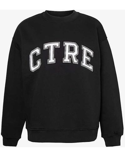 The Couture Club Varsity Logo-embroidered Cotton-blend Sweatshirt - Black