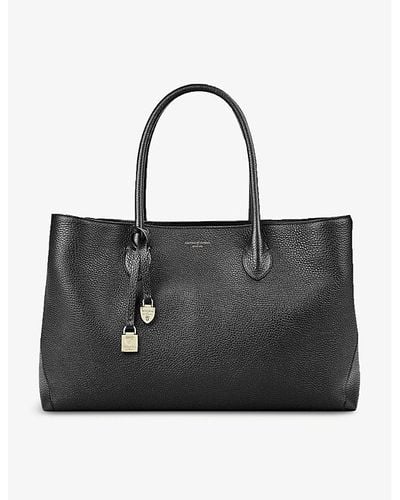 Aspinal of London London Large Leather Tote Bag - Black