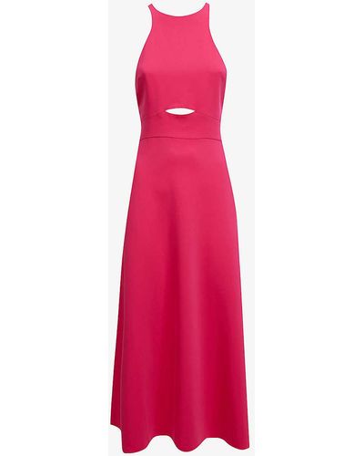 Reiss Vienna Cut-out Stretch-woven Midi Dress - Pink