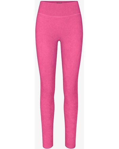 Skims Terry Lounge High-rise Stretch-woven leggings - Pink