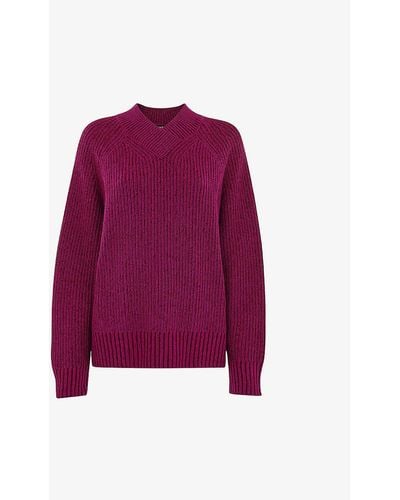 Whistles Ribbed Knitted Jumper X - Purple