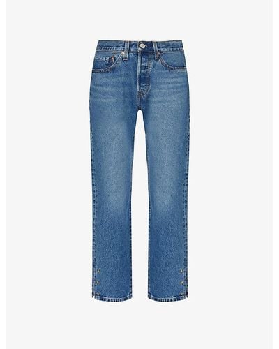 Levi's 501 Cropped-leg High-rise Jeans - Blue