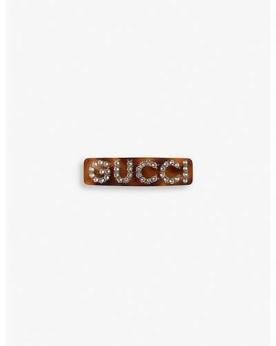 Gucci Embellished Crystal And Resin Single Clip - Multicolor