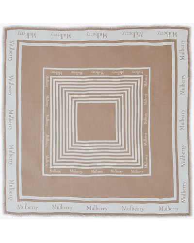 Mulberry Square 140 Modal And Cashmere-blend Scarf - Metallic