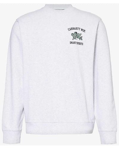 Carhartt Smart Sport Brand-print Cotton-jersey Sweatshirt - White