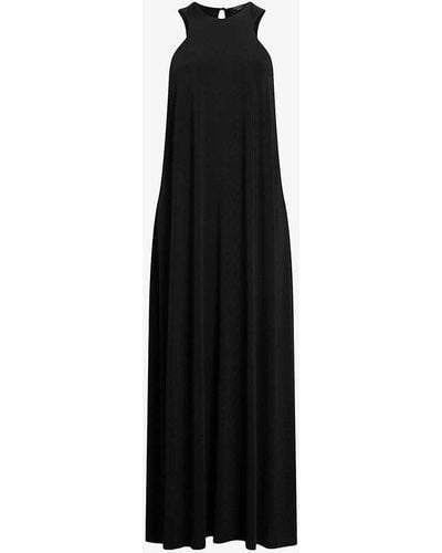 AllSaints Kura High-neck Sleeveless Cotton Maxi Dress - Black