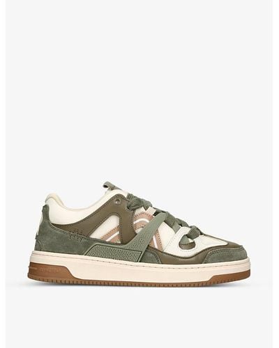 Represent Bully Contrast-panel Leather Low-top Sneakers - Green