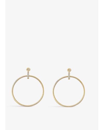 Astley Clarke Polaris 18ct Yellow Gold-plated Vermeil Sterling-silver And White Sapphire Hoop Earrings - Natural