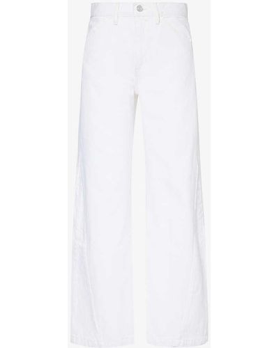FRAME Le baggy Palazzo Wide-leg Mid-rise Denim Jeans - White
