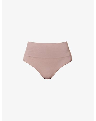 Spanx Ecocare High-rise Stretch-woven Thong - Pink