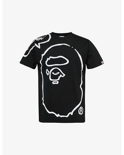 A Bathing Ape X Joshua Vides Branded-print Cotton-jersey T-shirt - Black
