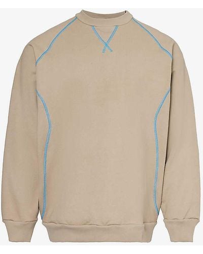 Saul Nash Intersection Contrast-stitched Cotton-jersey Sweatshirt X - Natural