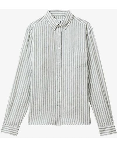 Reiss Queen Striped Regular-fit Linen Shirt - White