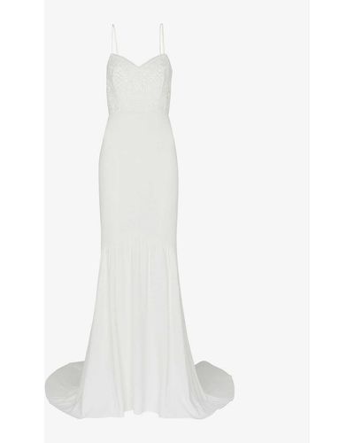 Whistles Sylvie Embroidered Lace And Crepe Wedding Dress - White