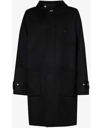 Givenchy Double-faced High-neck Wool And Cashmere-blend Hooded Coat - Black