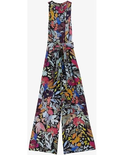 Ted Baker Orta Floral-print Woven Jumpsuit - White