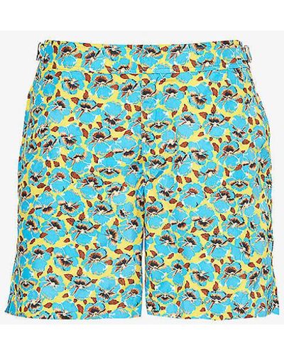 Orlebar Brown Bulldog Graphic-print Recycled-polyester Swim Shorts - Green