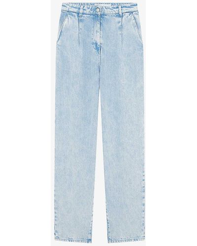 IRO Elide Faded-wash Tapered-leg High-rise Jeans - Blue