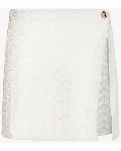 Missoni Wrap-around Mid-rise Knitted Mini Skirt - White