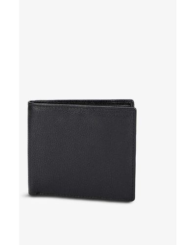 Dents Beauley Brand-embossed Grained-leather Billfold Wallet - Black