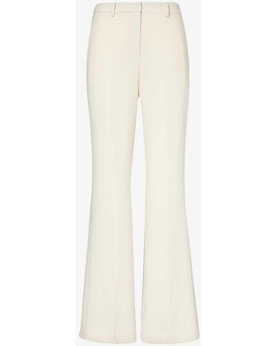 Theory Pressed-crease Straight-leg Id-rise Crepe Trousers - White