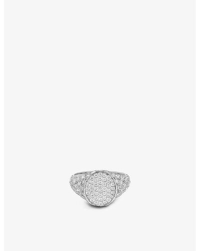 Yvonne Léon Chevaliere Coeur 9ct White-gold And 0.51ct Round-brilliant Diamond Ring