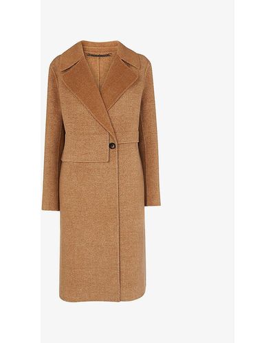 Whistles Yasmin Double-faced Wool-blend Coat - Natural