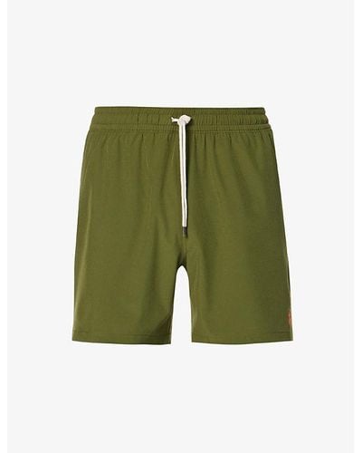 Polo Ralph Lauren Traveller Logo-embroidered Recycled Polyester-blend Swim Shorts - Green