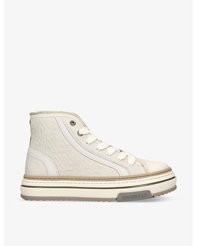 Represent Htn X Chunky-lace Woven High-top Sneakers - White