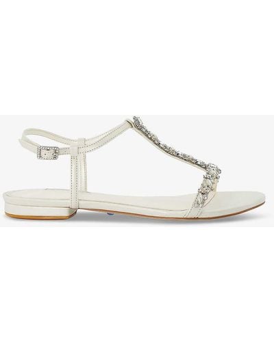 Dune Bridal Nuptuals Crystal-embellished Faux-leather Sandals - White