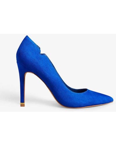 Ted Baker Orlaya Cut-out Suede Heeled Courts - Blue