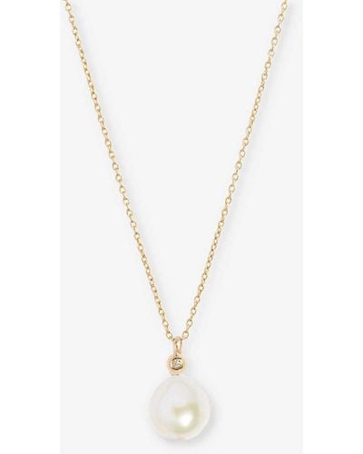 The Alkemistry Poppy Finch 14ct Yellow-gold, Diamond And Pearl Necklace - White